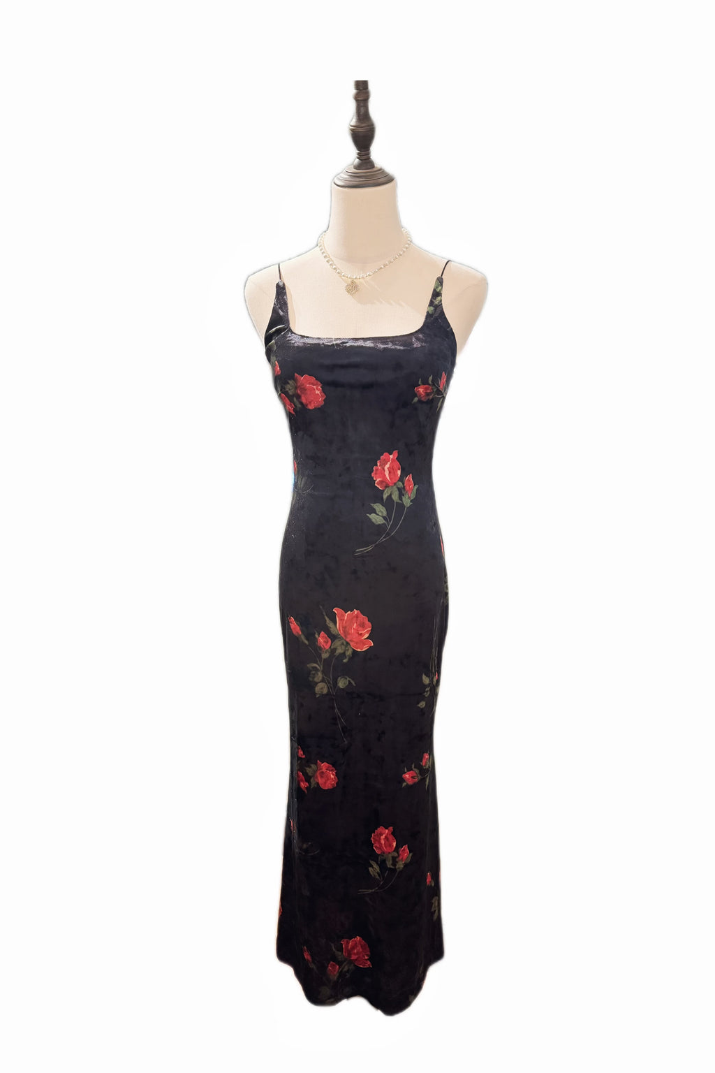 Q25 Rosy Velvet Long Dress