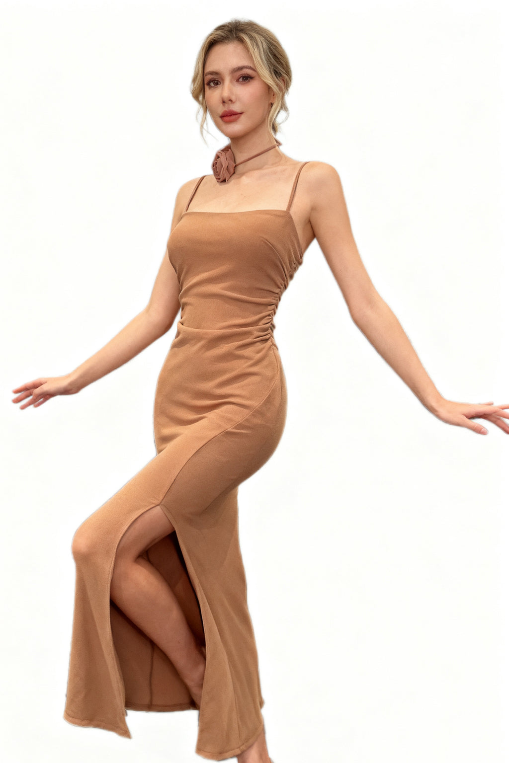 Q25 Ruched Cocktail Flower Dress