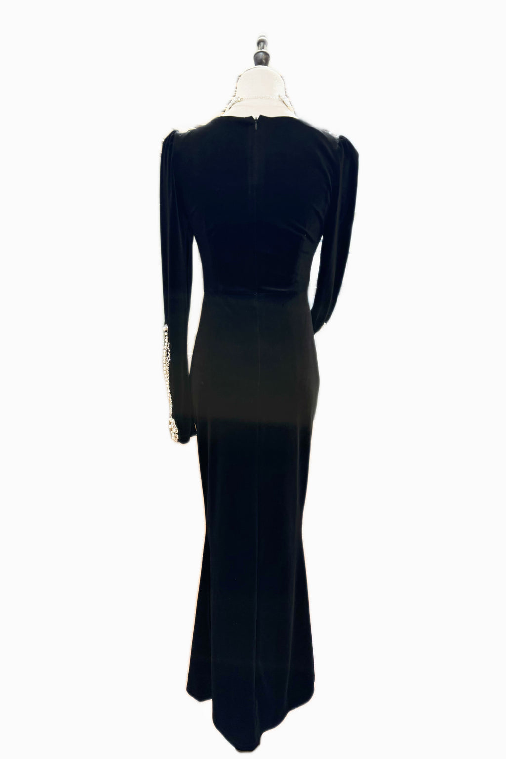 Q25 Embellished Black Velvet Gown