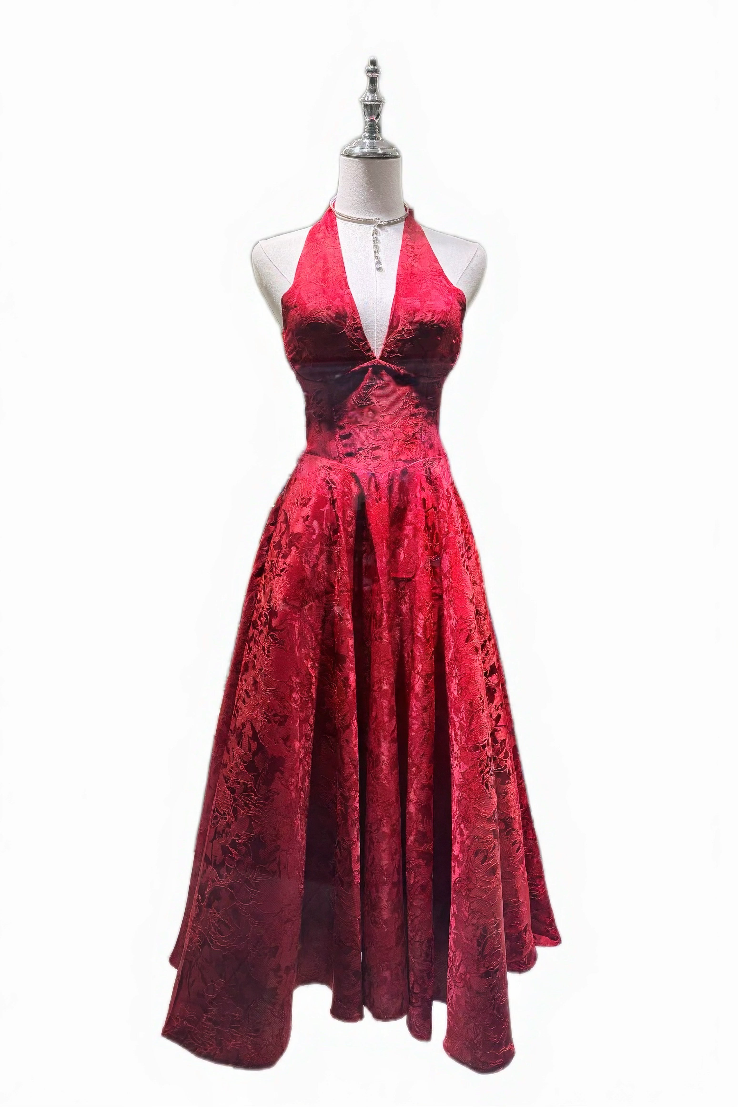 Q25 V-neck Halter Gown