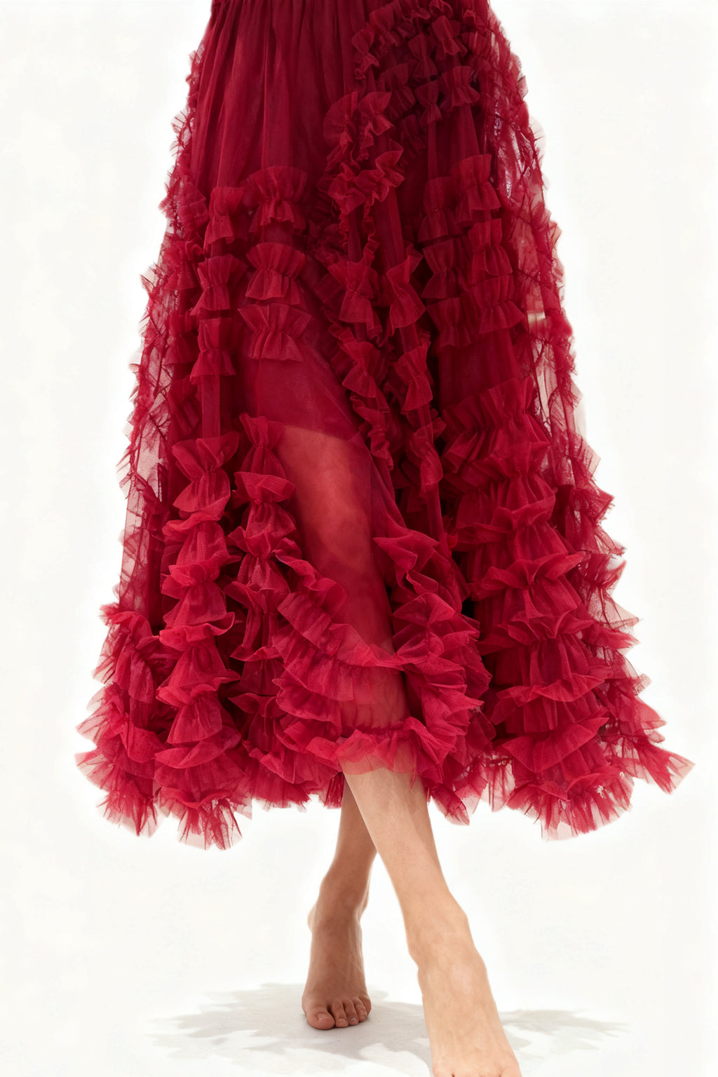 Q25 Layered Lace Puffy Skirt