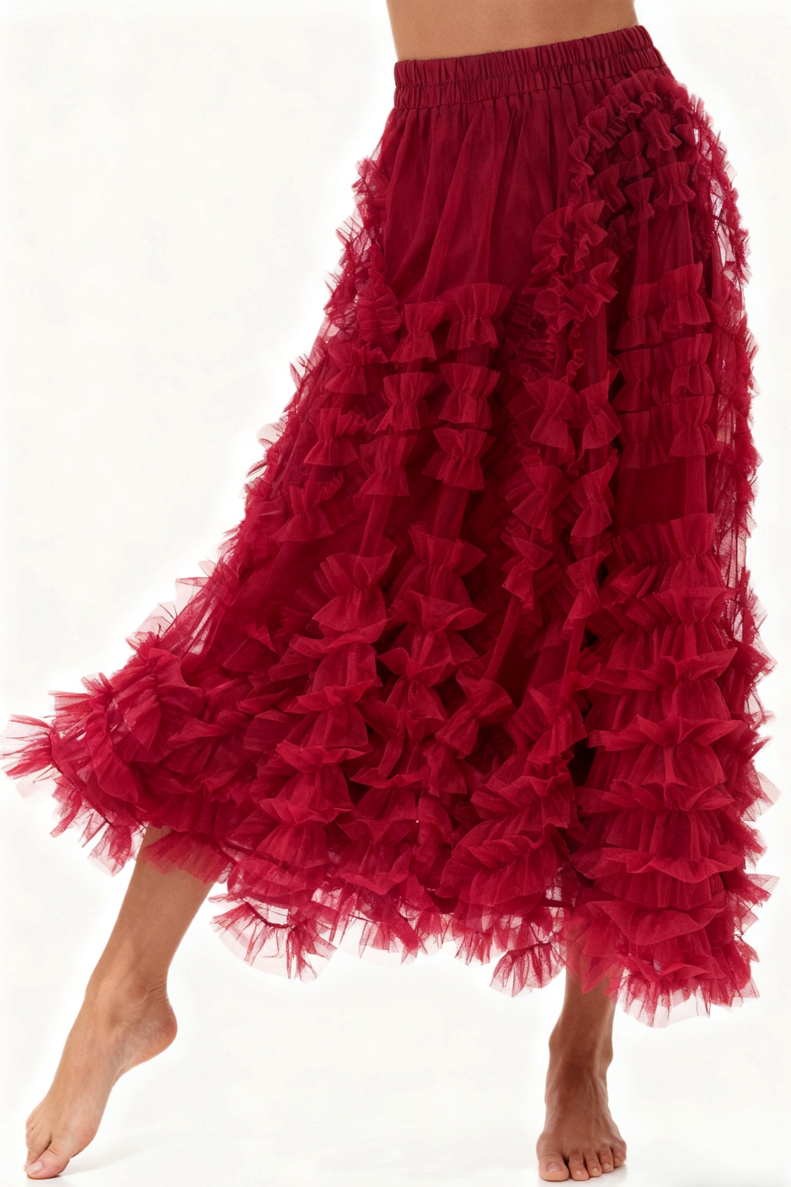 Q25 Layered Lace Puffy Skirt