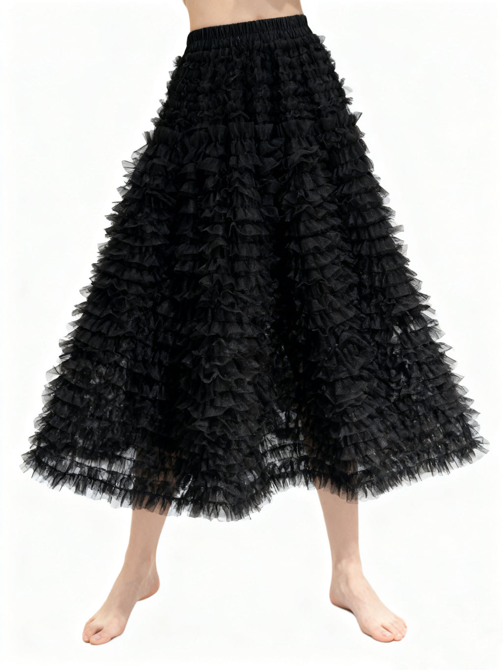 Q25 Symmetrical Layered Lace Skirt