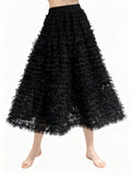 Q25 Symmetrical Layered Lace Skirt