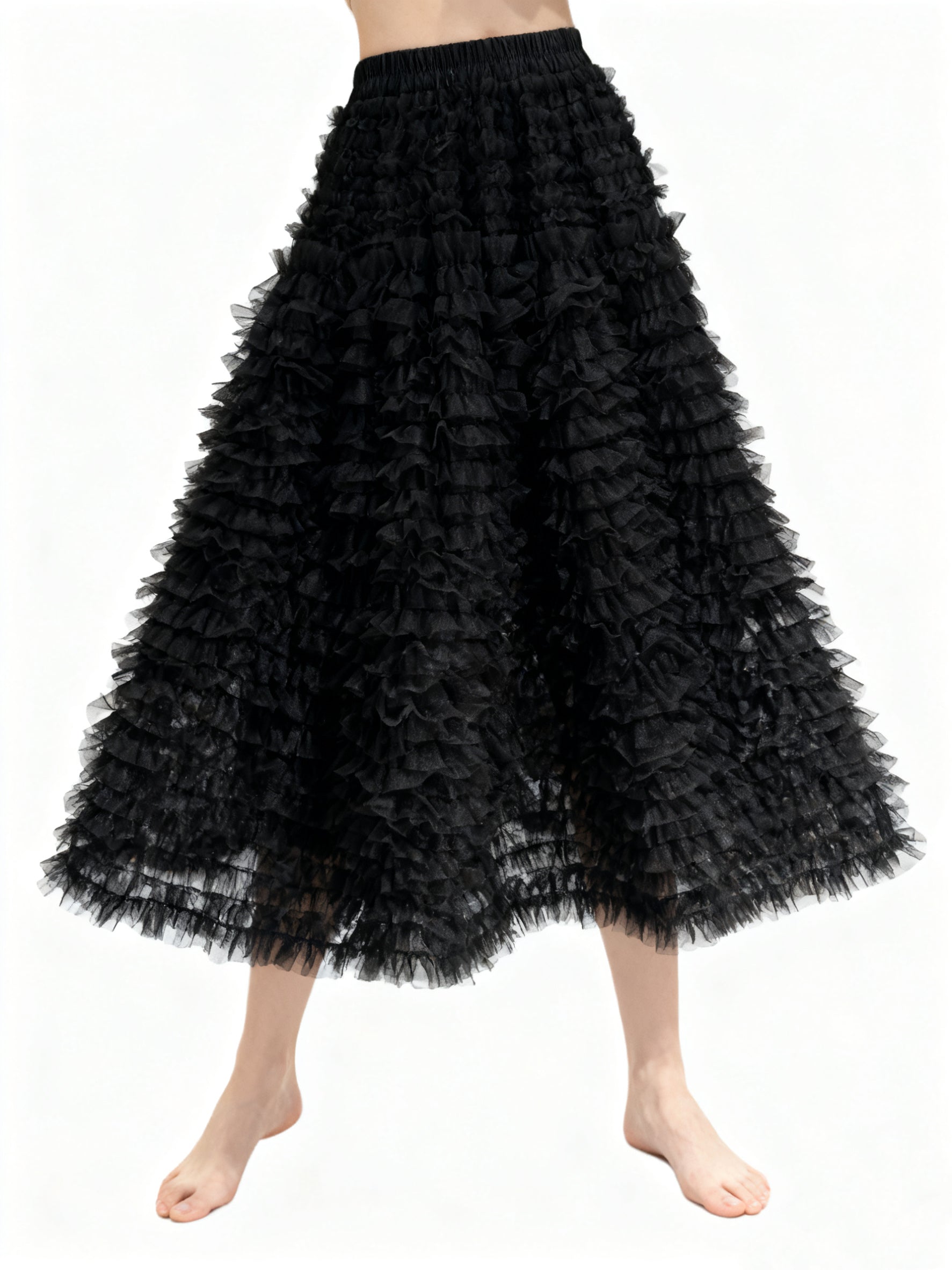 Q25 Symmetrical Layered Lace Skirt