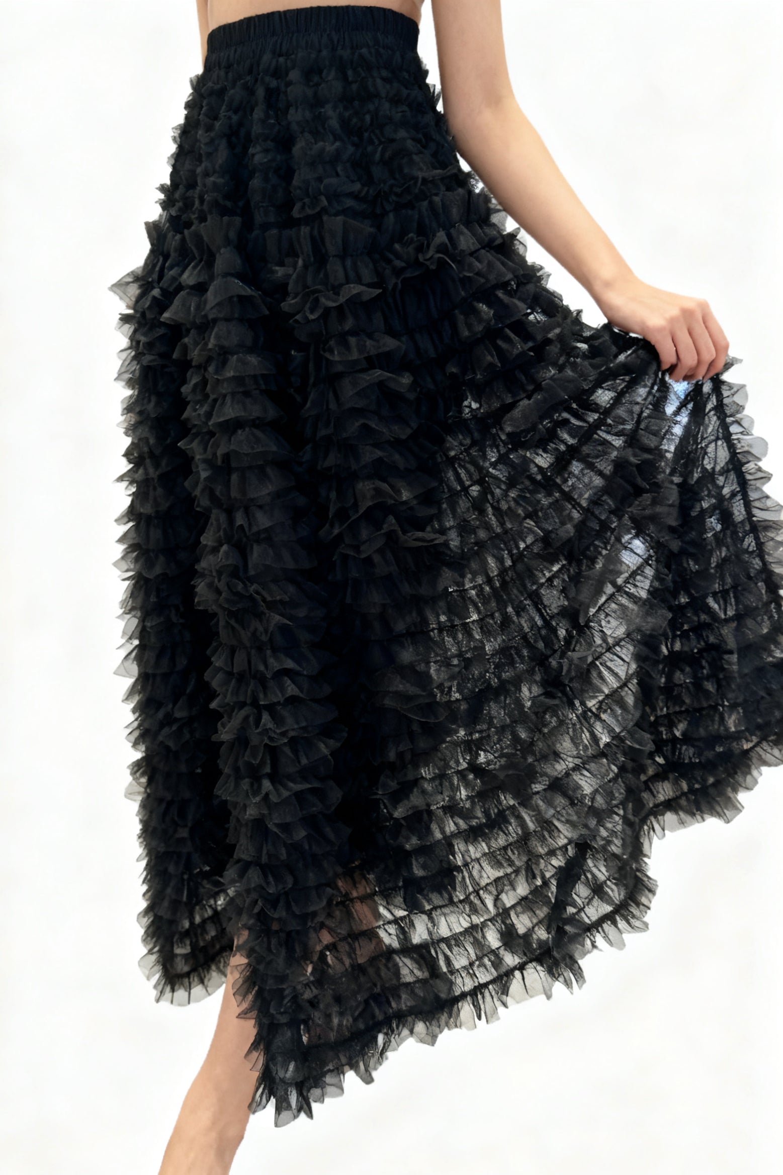 Q25 Symmetrical Layered Lace Skirt