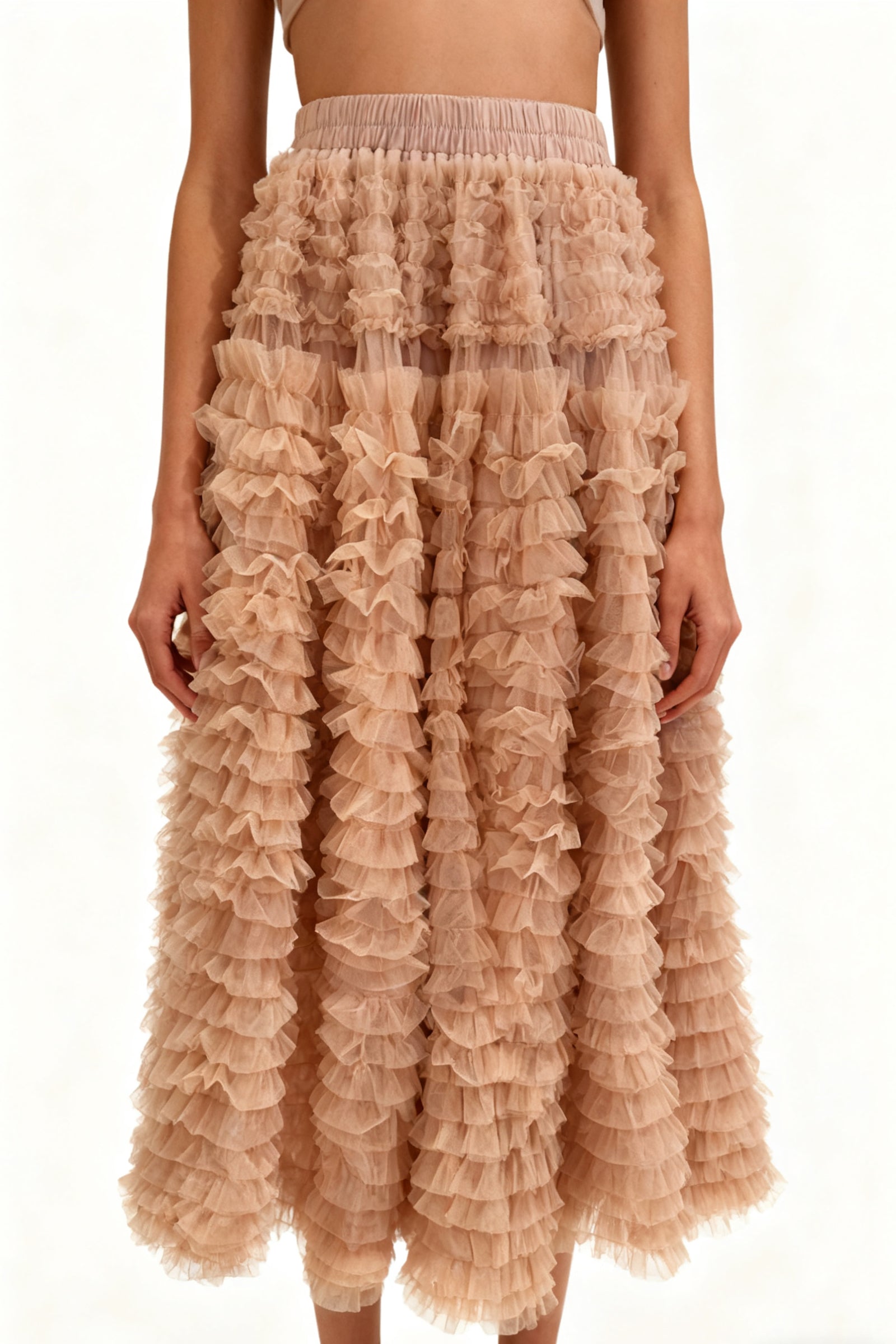 Q25 Symmetrical Layered Lace Skirt