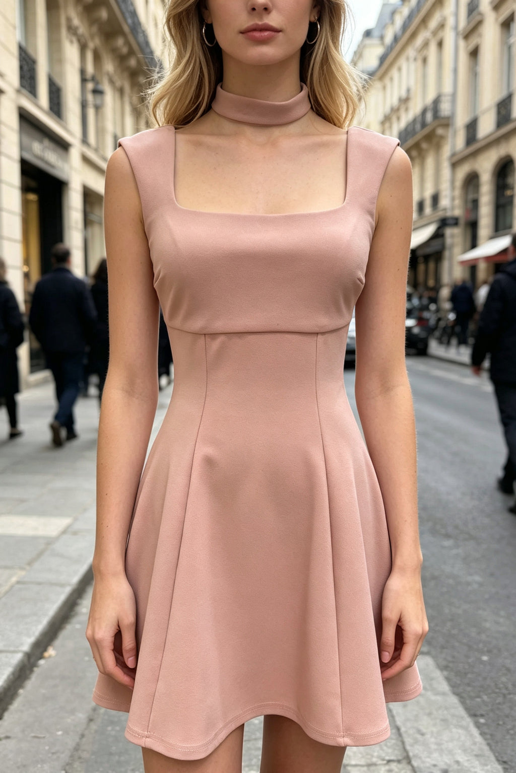Q26 Pearl Choker Mini Dress