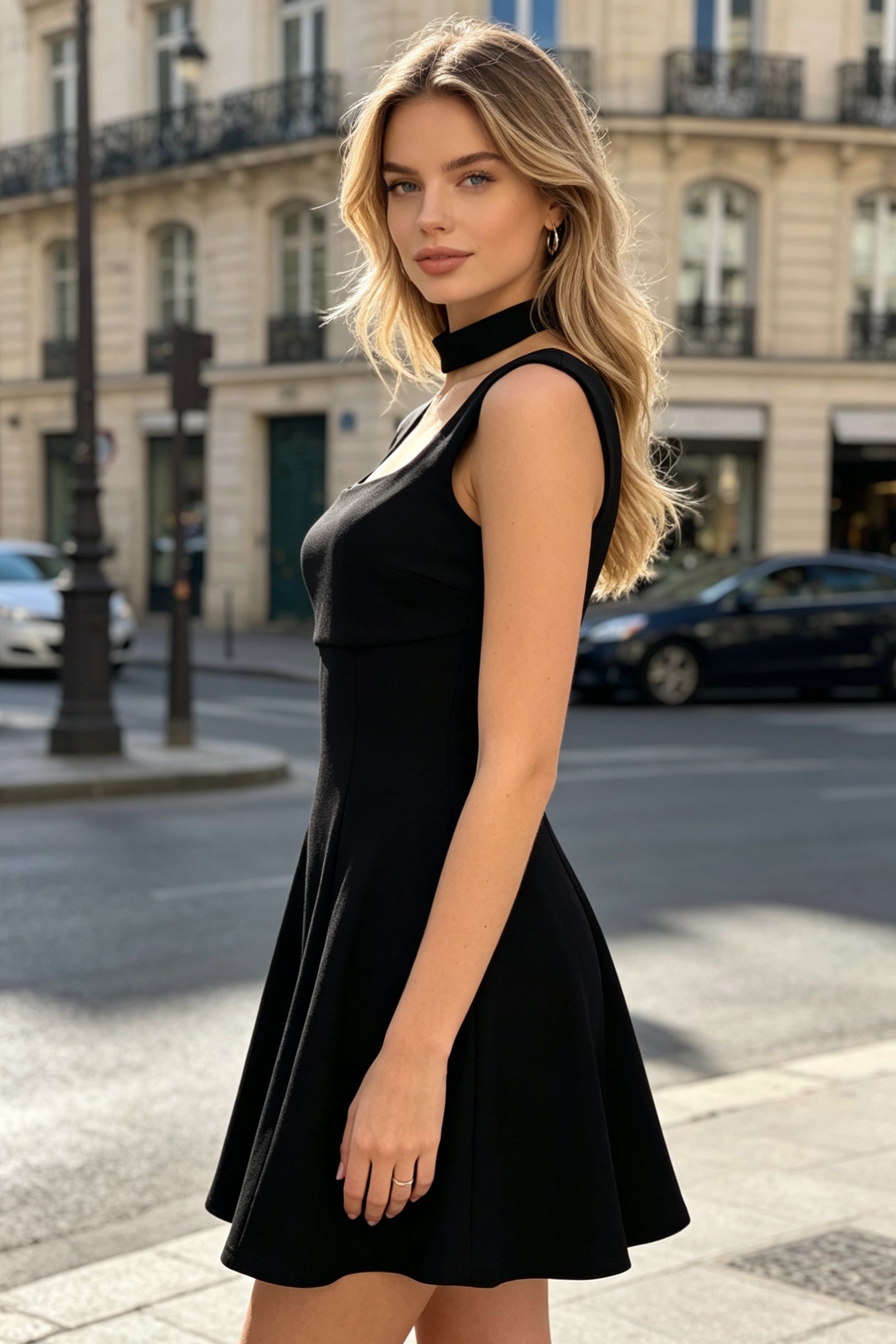 Q26 Pearl Choker Mini Dress