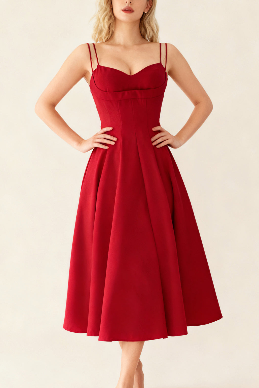 Q25 Double-Strap Midi Dress