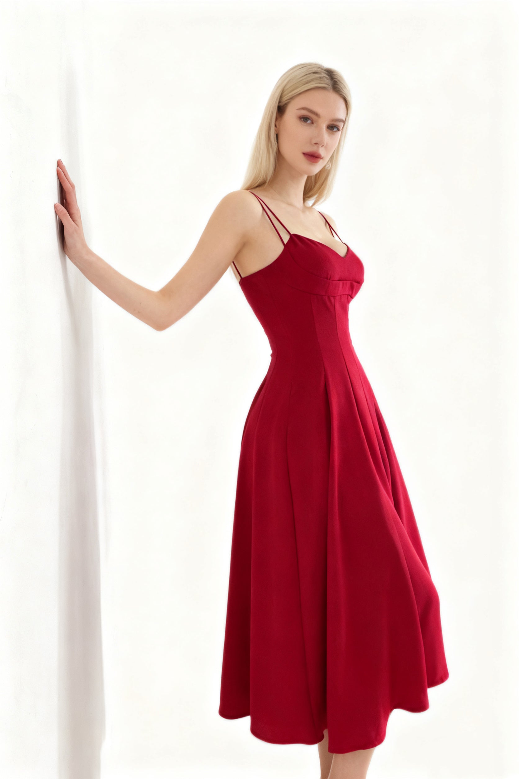 Q25 Double-Strap Midi Dress