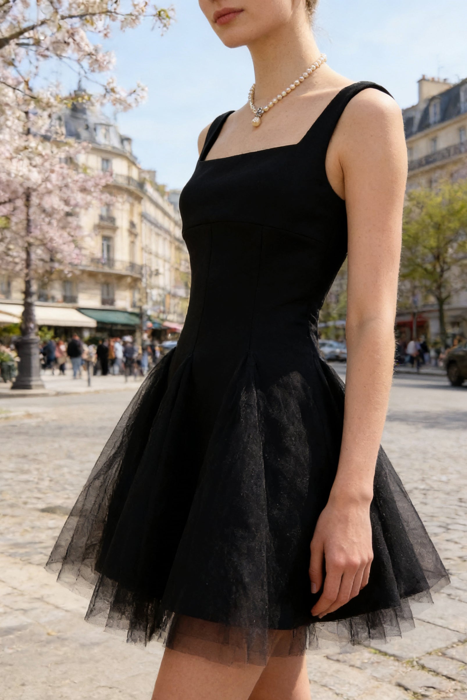 Q26 Structured Tulle Mini Dress