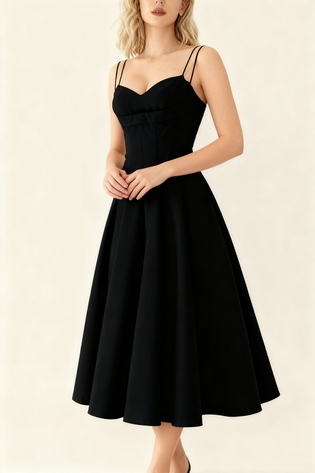 Q25 Double-Strap Midi Dress