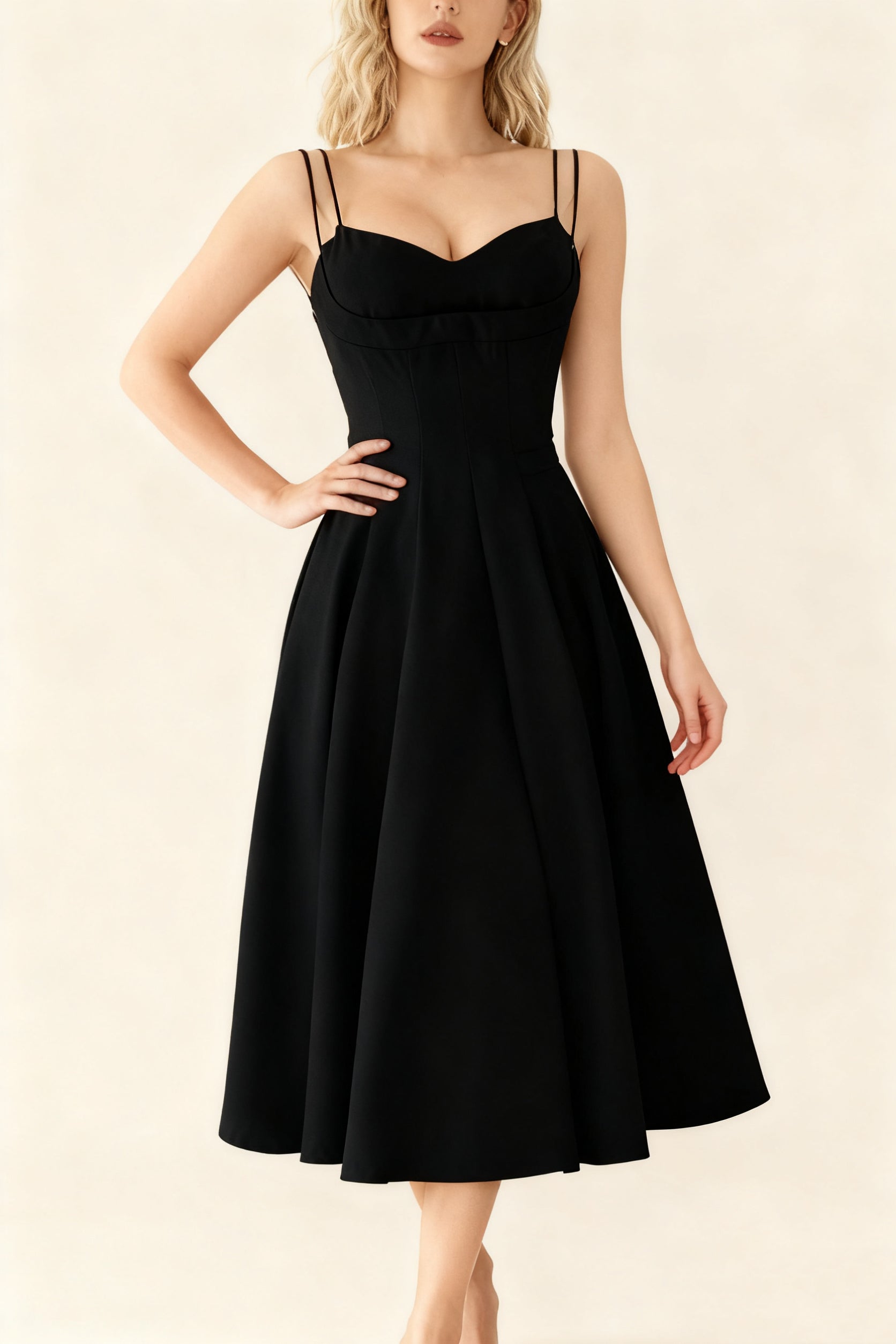 Q25 Double-Strap Midi Dress