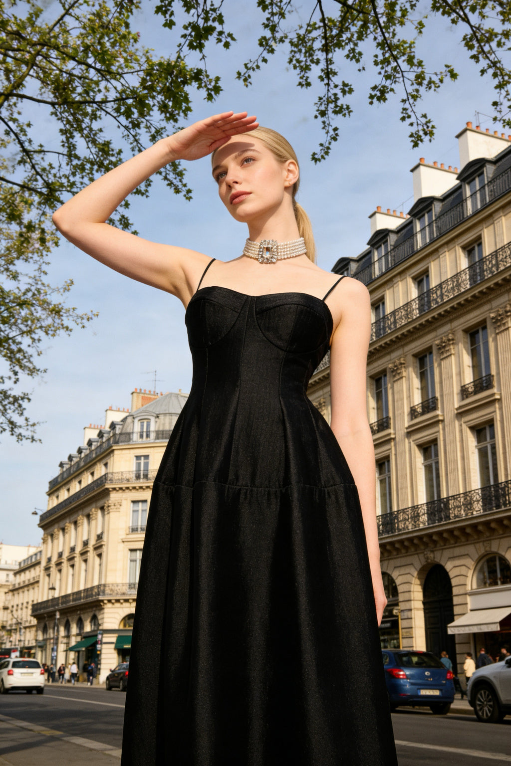 Q26 Satin Corset Midi Dress