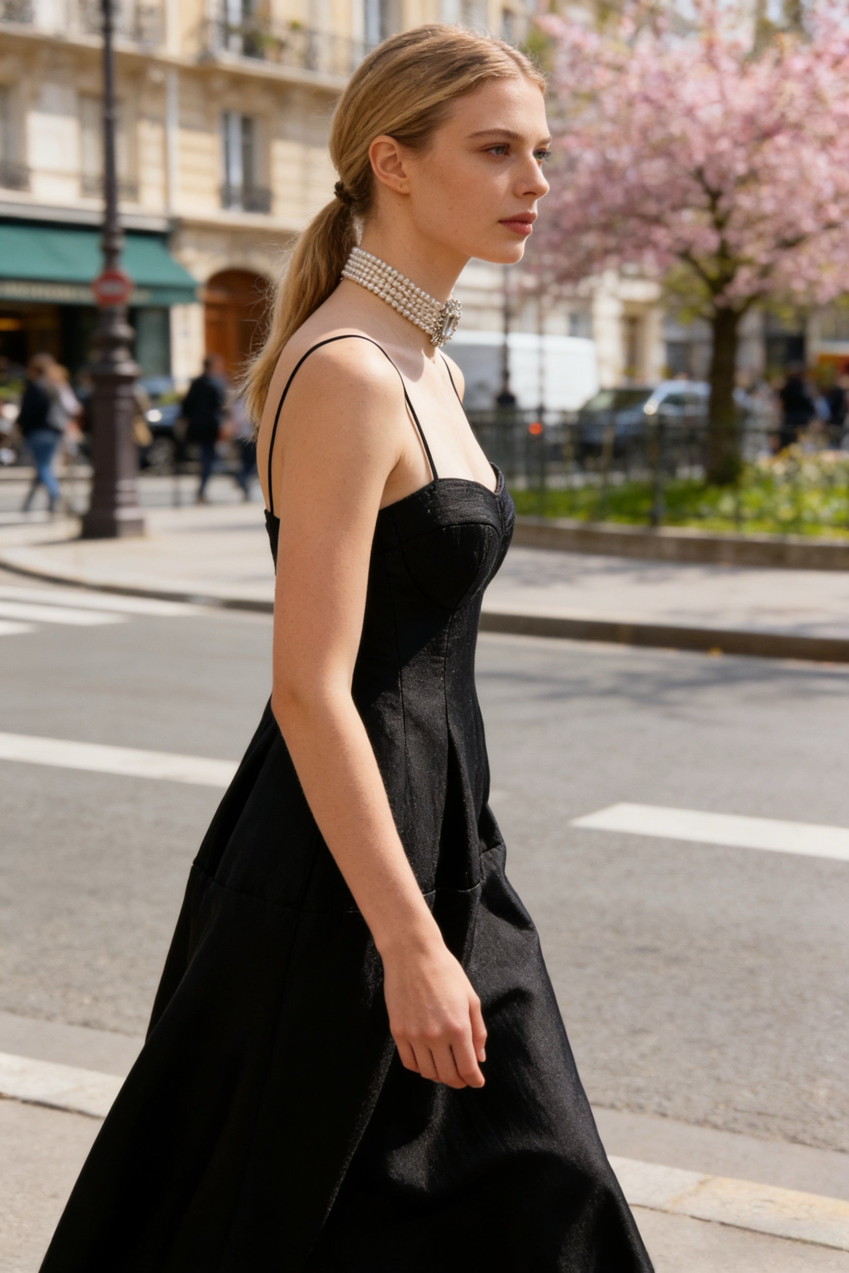 Q26 Satin Corset Midi Dress