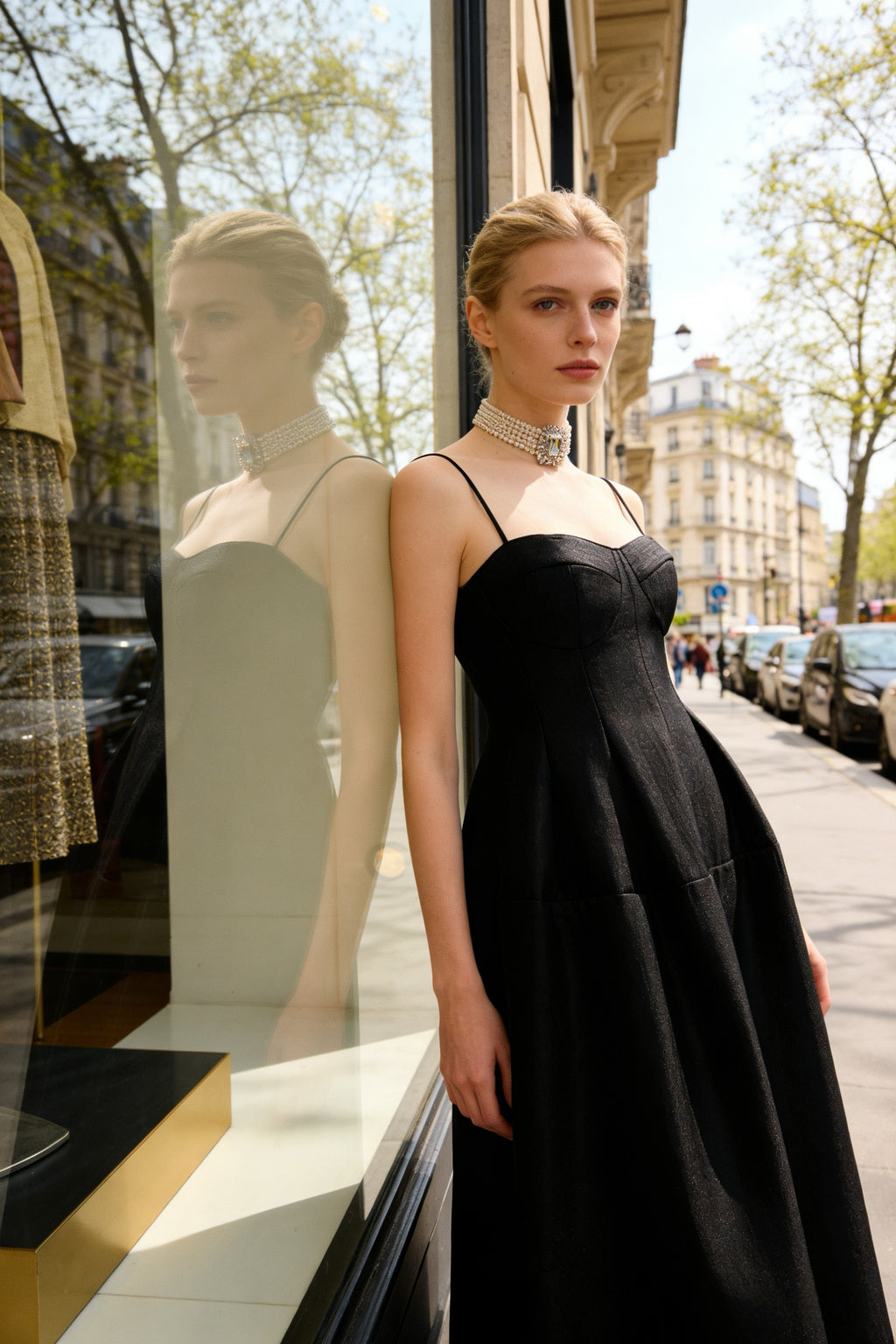 Q26 Satin Corset Midi Dress