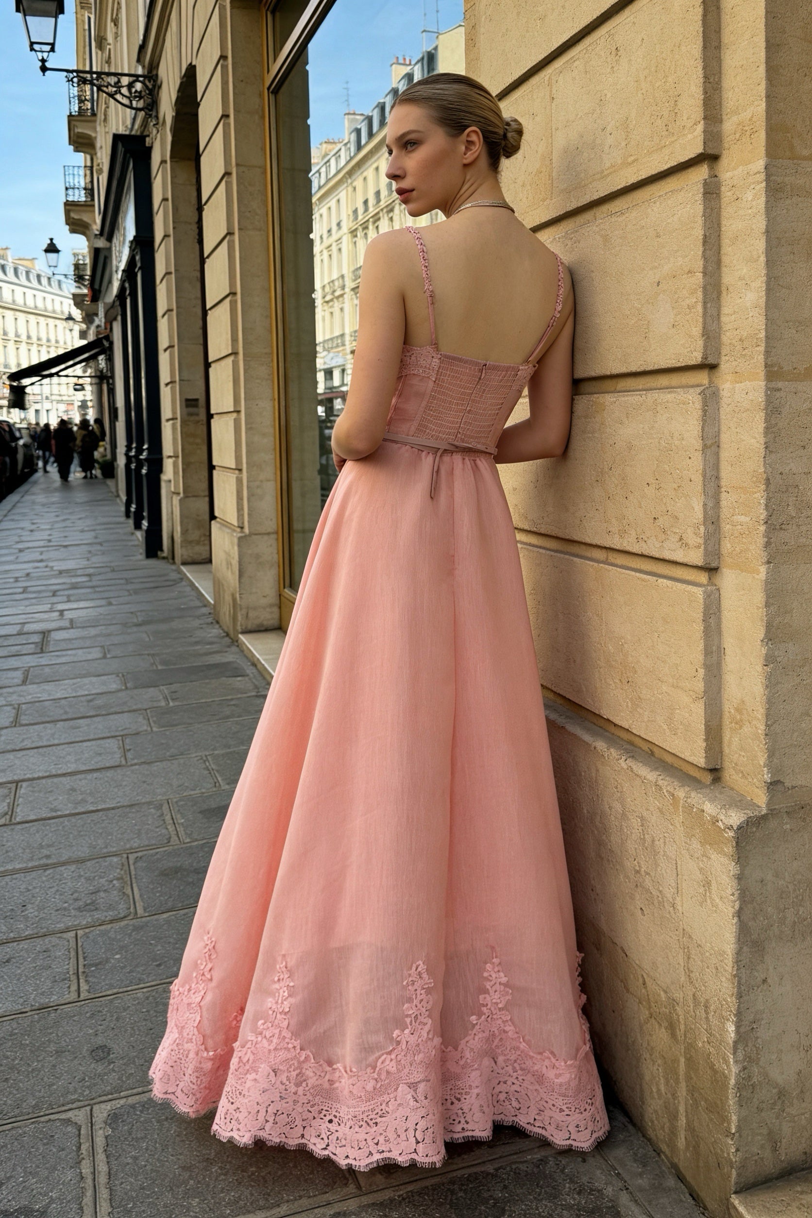 Q26 Lace Corset Maxi Dress with Belt