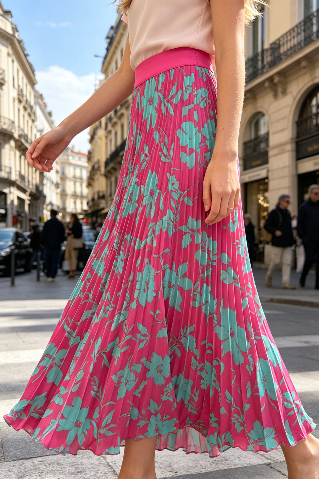 Q26 Bloom Pleated Long Skirt