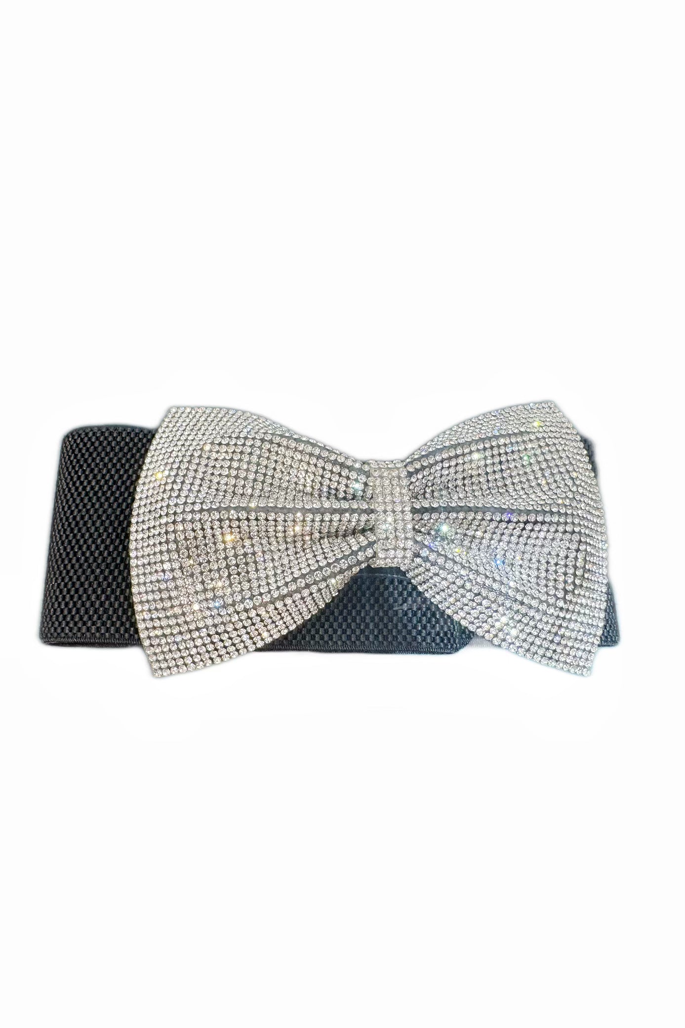Rhinestone Bow Stretch Belt